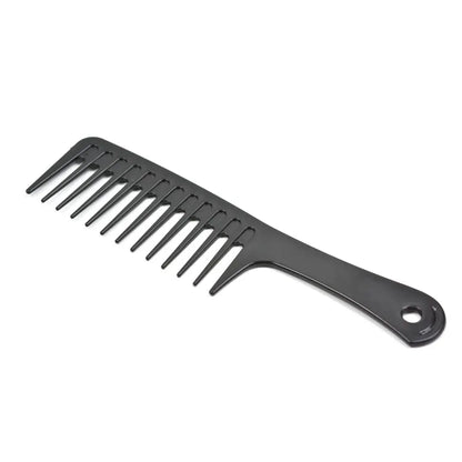 Peigne de coiffure en plastique noir, 1 pièce, peigne à dents larges, démêlant, peigne de coiffure, cheveux bouclés et humides