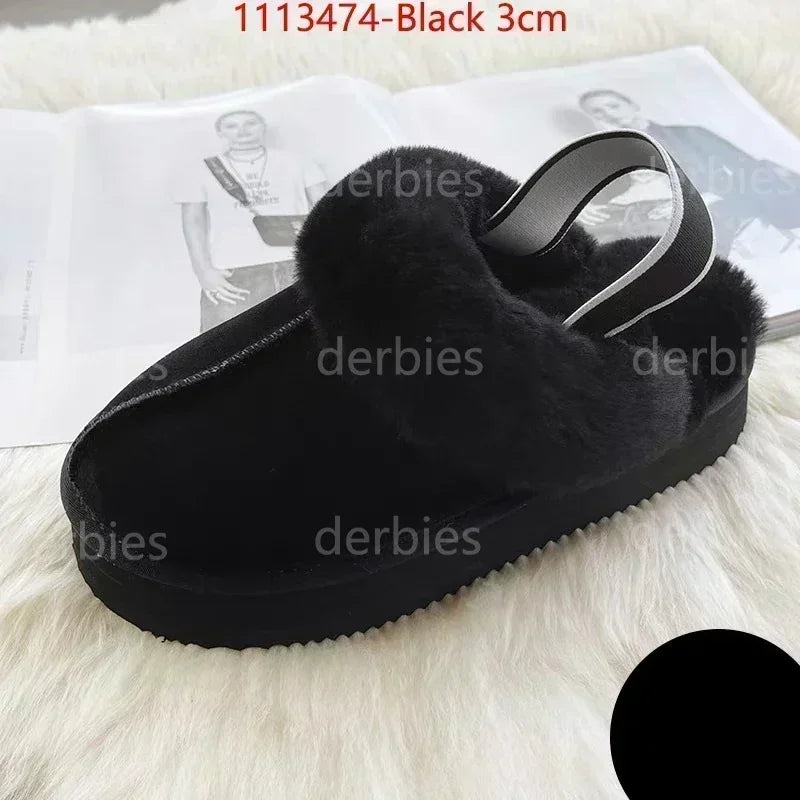 Bottes de neige chaudes à plateforme pour femme, chaussures rehaussantes en peau de mouton à semelles épaisses, en vraie laine de mouton, collection hiver 2025