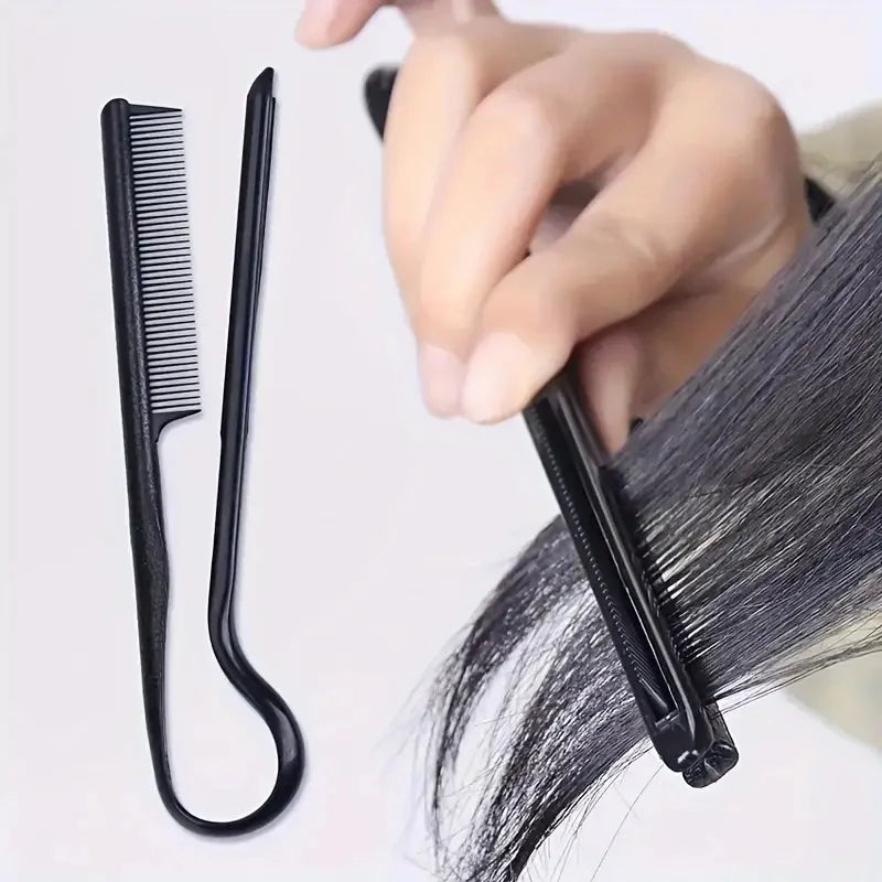 Hairdressing V-Comb Messy Hair Finishing Straightening Splint Comb - Hair Styling Tool Clip special for  hair wigs