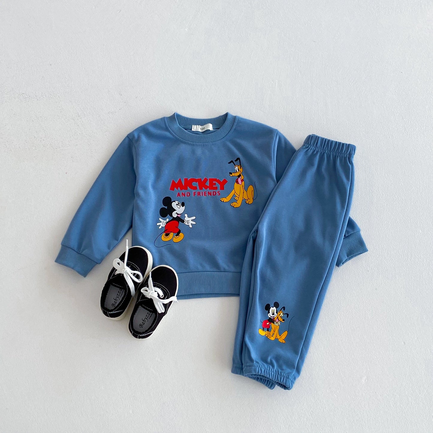 Vêtements pour enfants garçons et filles dessin animé Disney survêtement printemps automne enfants vêtements à manches longues sweat-shirt pantalons de survêtement 2 pièce/ensemble