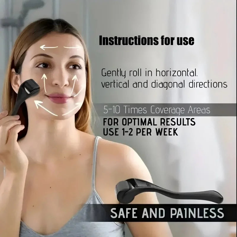 Derma Roller Microneedle Roller for Face and Beard Microneedling Roller for Women Men Micro Needle Roller for Scalp Derma Stamp