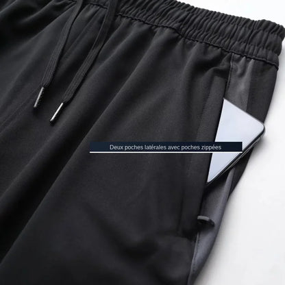 Pantalons de Sport pour hommes pantalons de course avec poches zippées entraînement de Football pantalons de Sport de Jogging Fitness Leggings de Football pantalons de survêtement