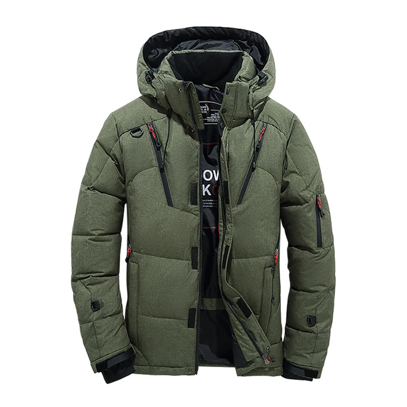 Doudoune homme canard blanc manteau d'hiver coupe-vent chaud Parkas voyage Camping pardessus nouveau en épaissir couleur unie vêtements à capuche