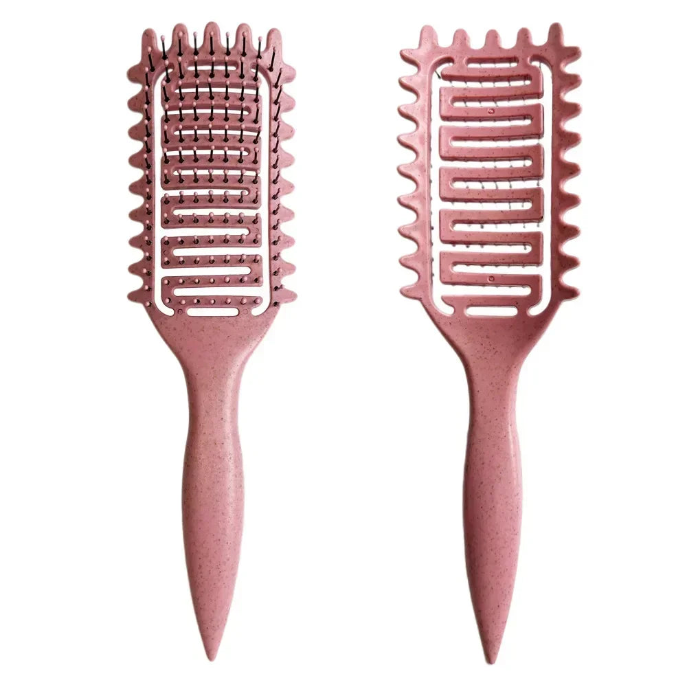 Boar Bristle Curl Defining Brush Detangling & Shaping Styling Tool for Curly Hair Professional Salon Comb for Women & Men