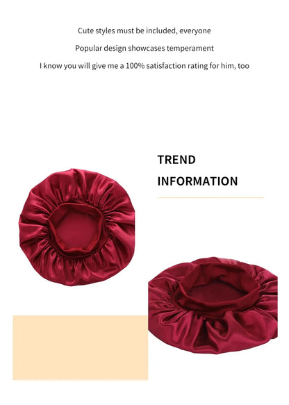Sleeping Bonnet for Women Fashion Soft Solid Color Shower Cap for Natural and Curly Hair
