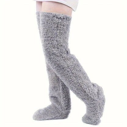 Jambes froides chaussettes chaudes ours en peluche sol mi-mollet genouillères chaud haut hiver chaud hommes et femmes Halloween