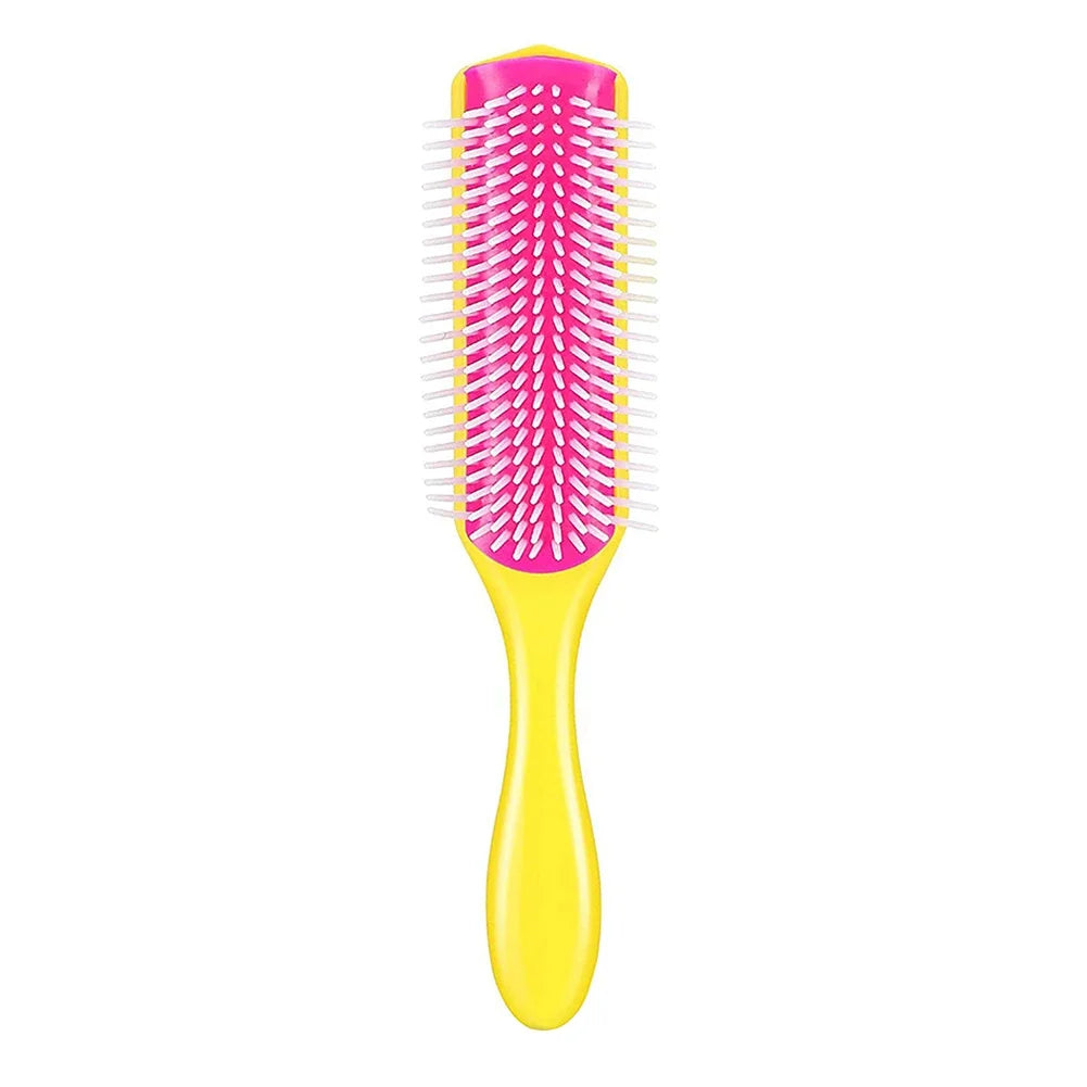 Brosse à cheveux démêlante à 9 rangées, cheveux lisses et bouclés, peigne démêlant, Massage du cuir chevelu, brosse à cheveux détachable, spéciale pour vrais cheveux, perruques