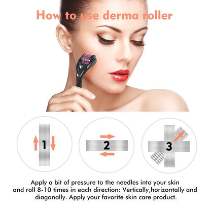 540 Derma Roller for Hair and Beard Growth 0.2/0.25/0.3mm Microneedle Anti Acne Face Skin Care Tool Dermaroller Face Roller