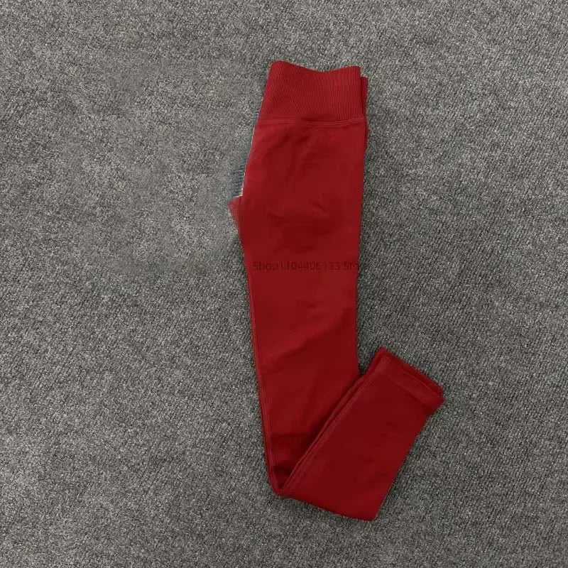 Leggings d'impact avec Logo pour femmes, Legging de Yoga sans couture, froissé, levage des fesses, ceinture basse côtelée, collants de sport, Fitness