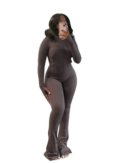 Vêtements de sport élégants pour femmes, hauts à manches longues, pantalons évasés, ensembles de 2 pièces, survêtement, Streetwear, Leggings de Jogging, tenues