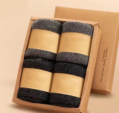 4 paires/lot hommes hiver Super épais chaussettes thermiques laine hommes femmes solide haute qualité laine mérinos chaussettes neige froide chaud laine chaussettes