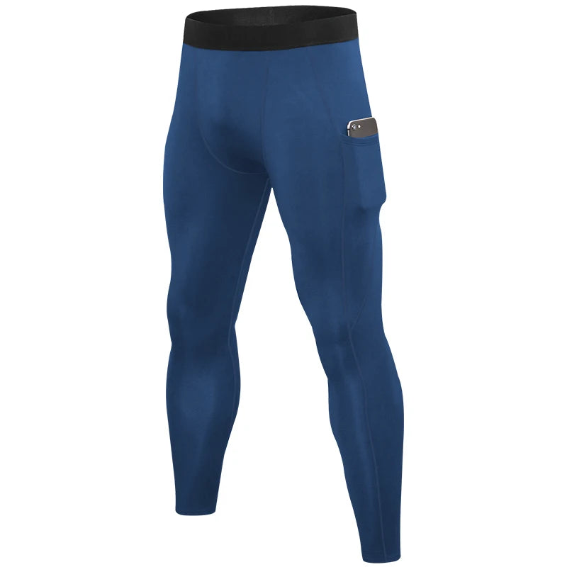 Leggings serrés de course chauds pour hommes, pantalons de sport, de Fitness, de Jogging, à séchage rapide, de Compression, automne et hiver