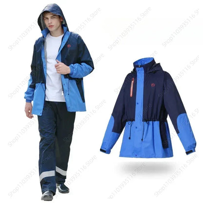 Split Raincoat Jacket Rain Pants Suit Adult Waterproof Outdoor Motorcycle Cycling Hiking Fishing Rainproof Protective 비옷