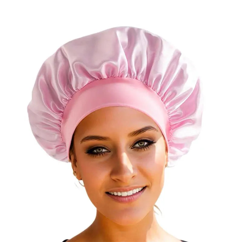 Sleeping Bonnet for Women Fashion Soft Solid Color Shower Cap for Natural and Curly Hair