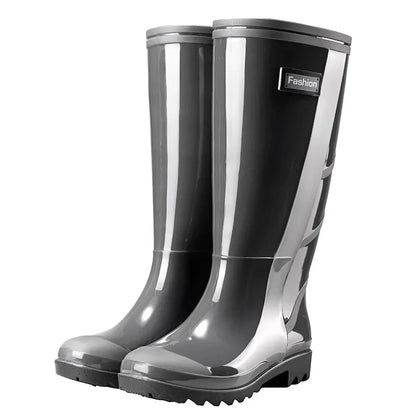 Bottes de pluie de Camouflage à Tube haut pour hommes, résistantes à l'usure, imperméables, fond de Tendon de vache, doublure polaire chaude, chaussures de Style populaire