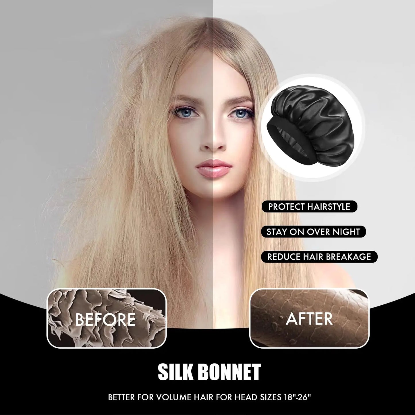 Bonnet de nuit à larges