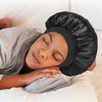 Sleeping Bonnet for Women Fashion Soft Solid Color Shower Cap for Natural and Curly Hair
