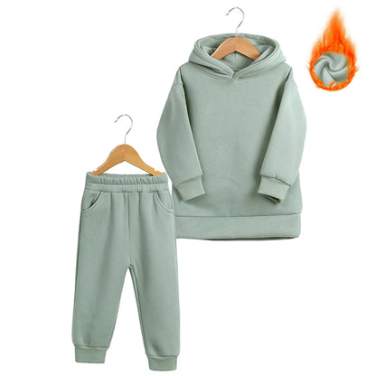 Ensemble de Survêtement Chaud à Capuche pour Enfant Garçon et Fille de 2 à 12 Ans, Tenue de dehors Solide, Motif Lapin, Smile, Hiver