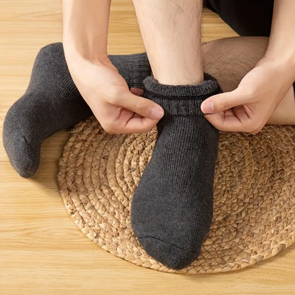 5 paires de chaussettes en laine pour femmes, chaudes, épaisses, confortables, thermiques, couleur unie, chaussettes souples pour dames, chaussettes de travail confortables pour hommes et femmes, randonnée