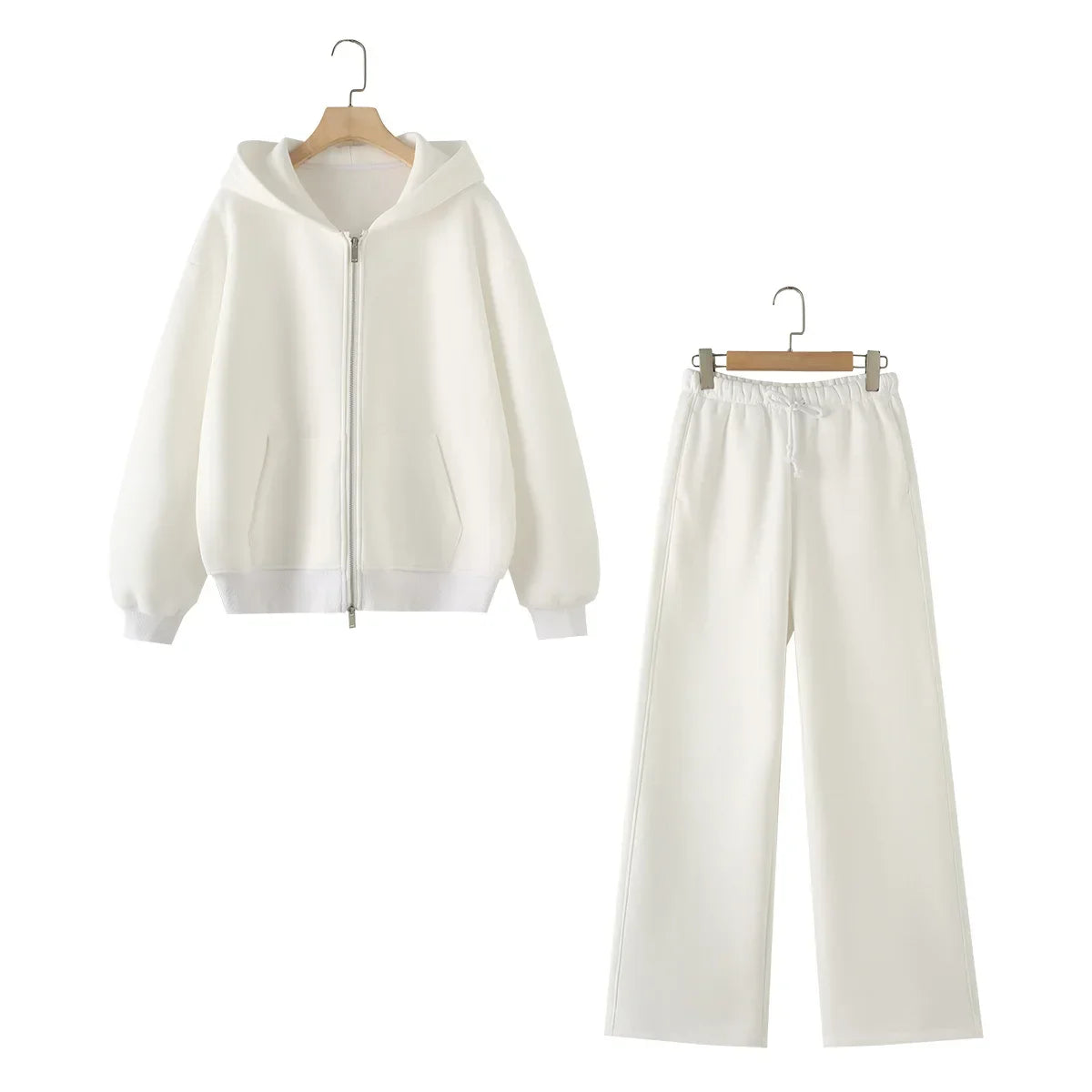 Ensemble Cardigan en coton avec fermeture éclair pour femme, survêtement, pantalon Baggy, vêtements de sport, pull, ensemble 2 pièces, tenues pour femmes, 2024