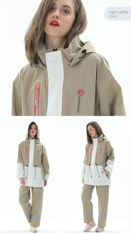 Split Raincoat Jacket Rain Pants Suit Adult Waterproof Outdoor Motorcycle Cycling Hiking Fishing Rainproof Protective 비옷