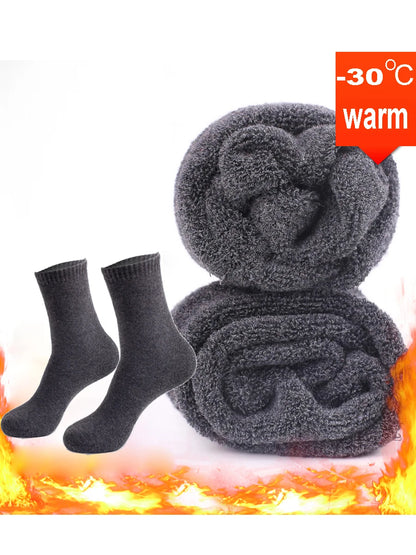 5 paires hiver épais chaussettes thermiques hommes Harajuku chaussettes de haute qualité automne noir gris décontracté Tube hommes épais laine robe chaussettes