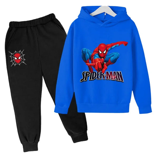 Spider sweats à capuche pantalons 2 pièces ensembles vêtements printemps automne bébé garçons filles enfants mode Costume enfants survêtements dessin animé 4to14 ans