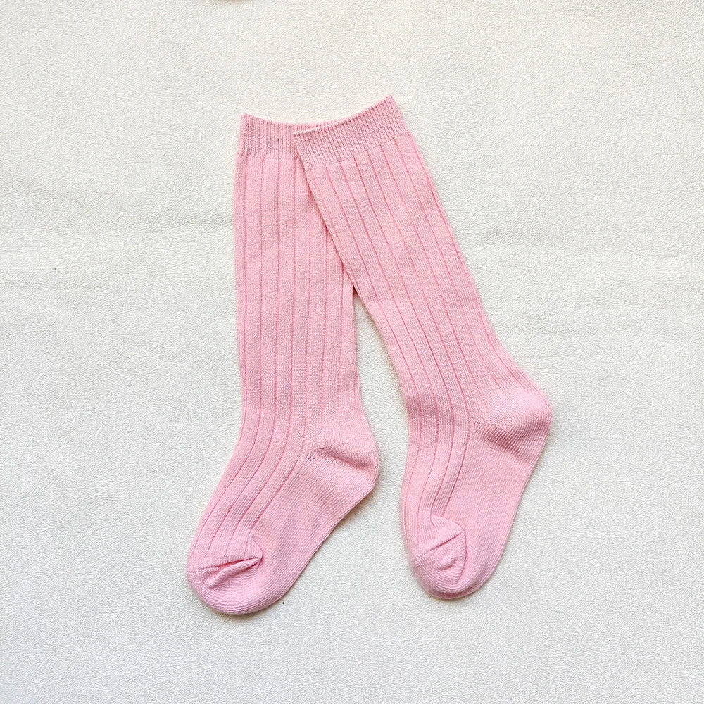 Chaussettes espagnoles pour enfants, chaussettes en coton à rayures pour garçons et filles, respirantes, hautes aux genoux, longues pour bébés, uniforme scolaire, 0-7 ans