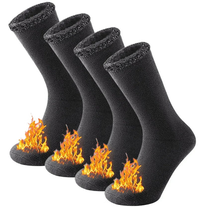 2 paires Pack hiver chaussettes thermiques pour hommes femmes temps froid chaussettes isolées en plein air randonnée ski chaud neige épais chaussettes chauffantes