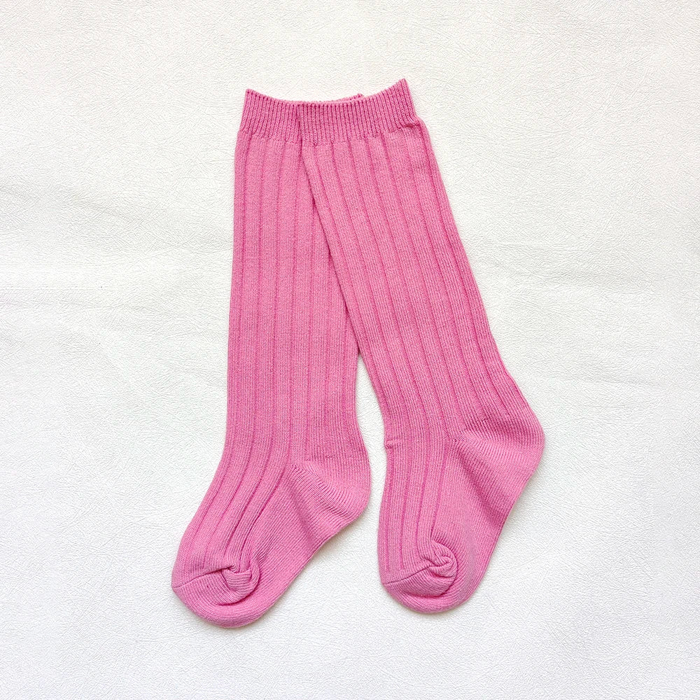 Chaussettes espagnoles pour enfants, chaussettes en coton à rayures pour garçons et filles, respirantes, hautes aux genoux, longues pour bébés, uniforme scolaire, 0-7 ans