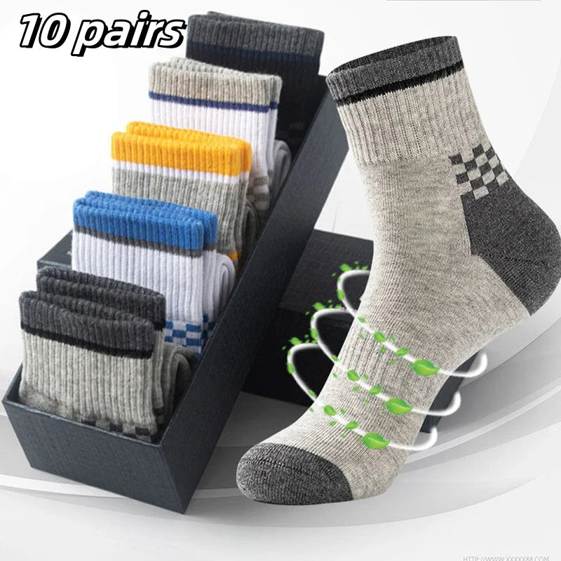 10/5/3 paires respirant Con bas de sport hommes fibre de bambou automne et hiver hommes chaussettes Absorption de la sueur déodorant affaires Sox