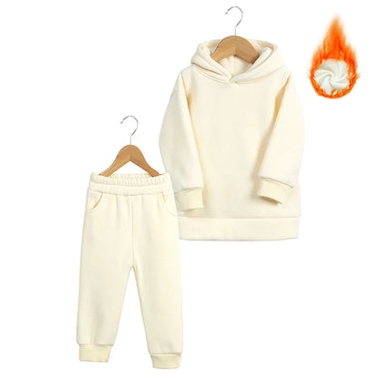 Ensemble de Survêtement Chaud à Capuche pour Enfant Garçon et Fille de 2 à 12 Ans, Tenue de dehors Solide, Motif Lapin, Smile, Hiver