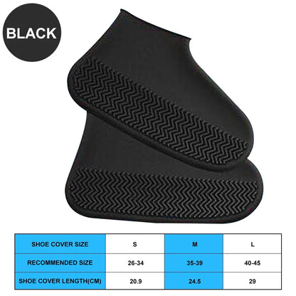 Waterproof Shoe Covers Silicone Anti-Slip Rain Boots Unisex Sneakers Protector for Outdoor Rainy Day Reusable Rain Shoe Covers