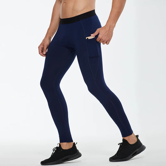 Leggings serrés de course chauds pour hommes, pantalons de sport, de Fitness, de Jogging, à séchage rapide, de Compression, automne et hiver