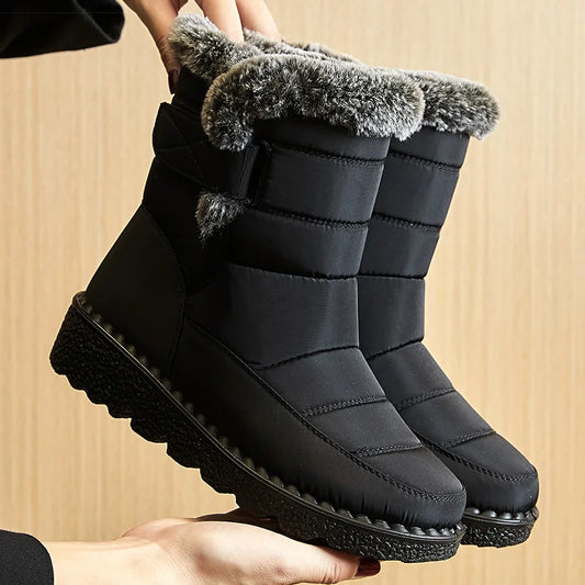 Bottes femme 2024 tendance chaussures d'hiver pour femme bottes d'hiver cheville talons bas Botas Mujer bottes de neige imperméables avec chaussures de fourrure