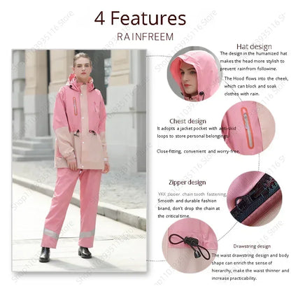 Split Raincoat Jacket Rain Pants Suit Adult Waterproof Outdoor Motorcycle Cycling Hiking Fishing Rainproof Protective 비옷