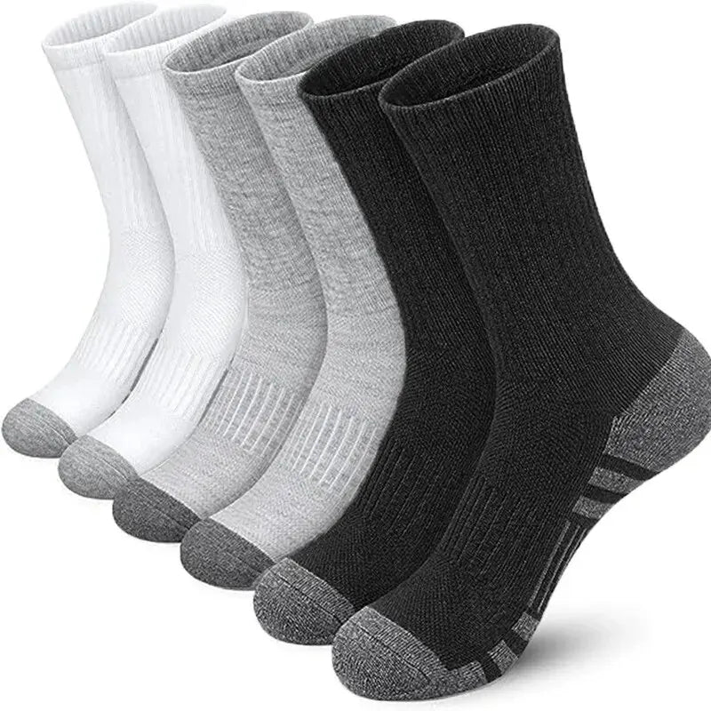 Chaussettes de sport en plein air pour hommes, haute qualité, confortables, douces, coordonnantes au sol, football, grande taille, nouveau style, 6/12 paires