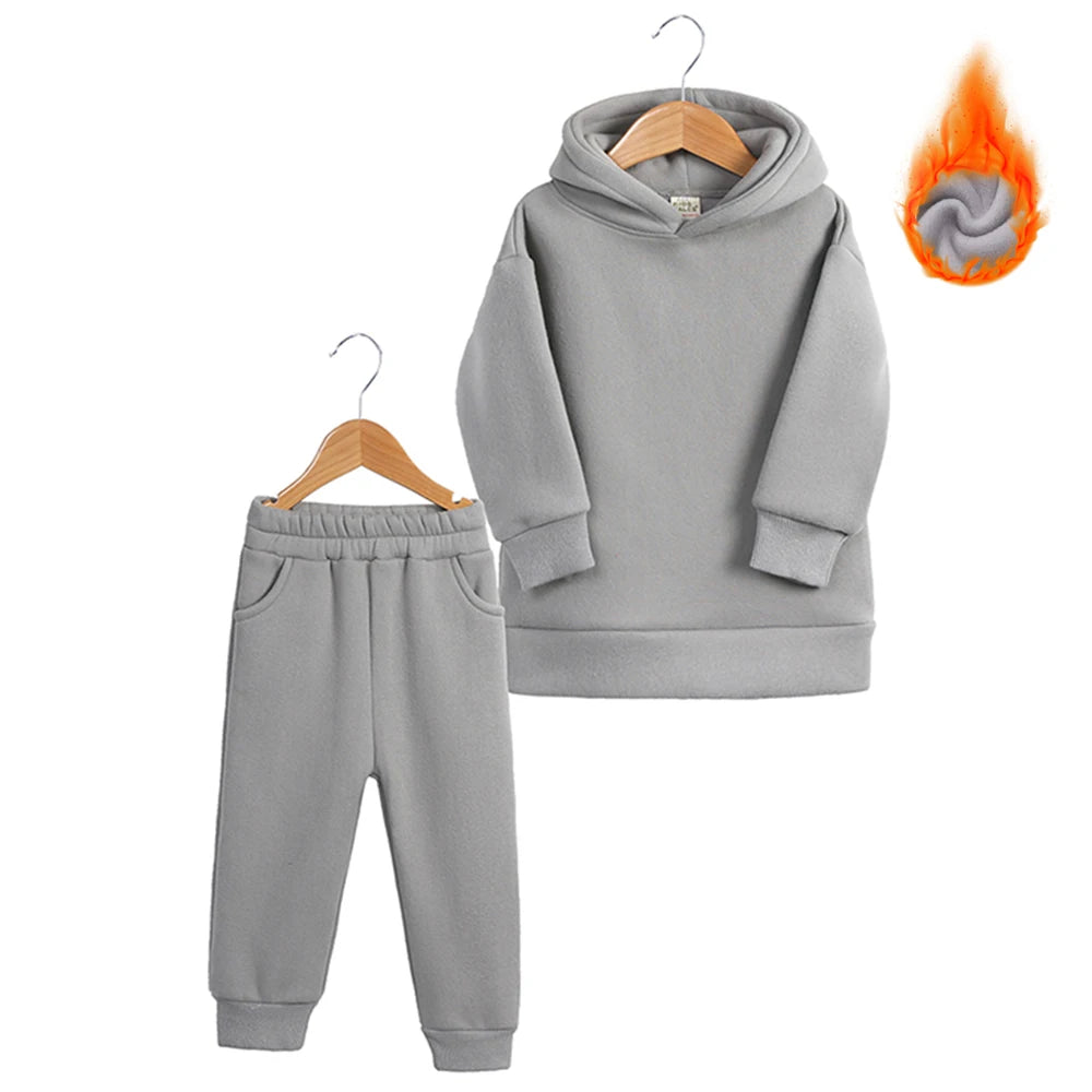 Ensemble de Survêtement Chaud à Capuche pour Enfant Garçon et Fille de 2 à 12 Ans, Tenue de dehors Solide, Motif Lapin, Smile, Hiver