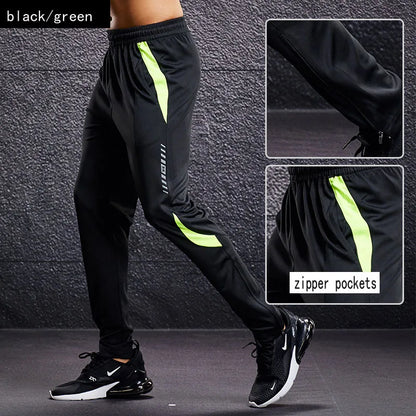 Pantalons de Sport pour hommes pantalons de course avec poches zippées entraînement de Football pantalons de Sport de Jogging Fitness Leggings de Football pantalons de survêtement