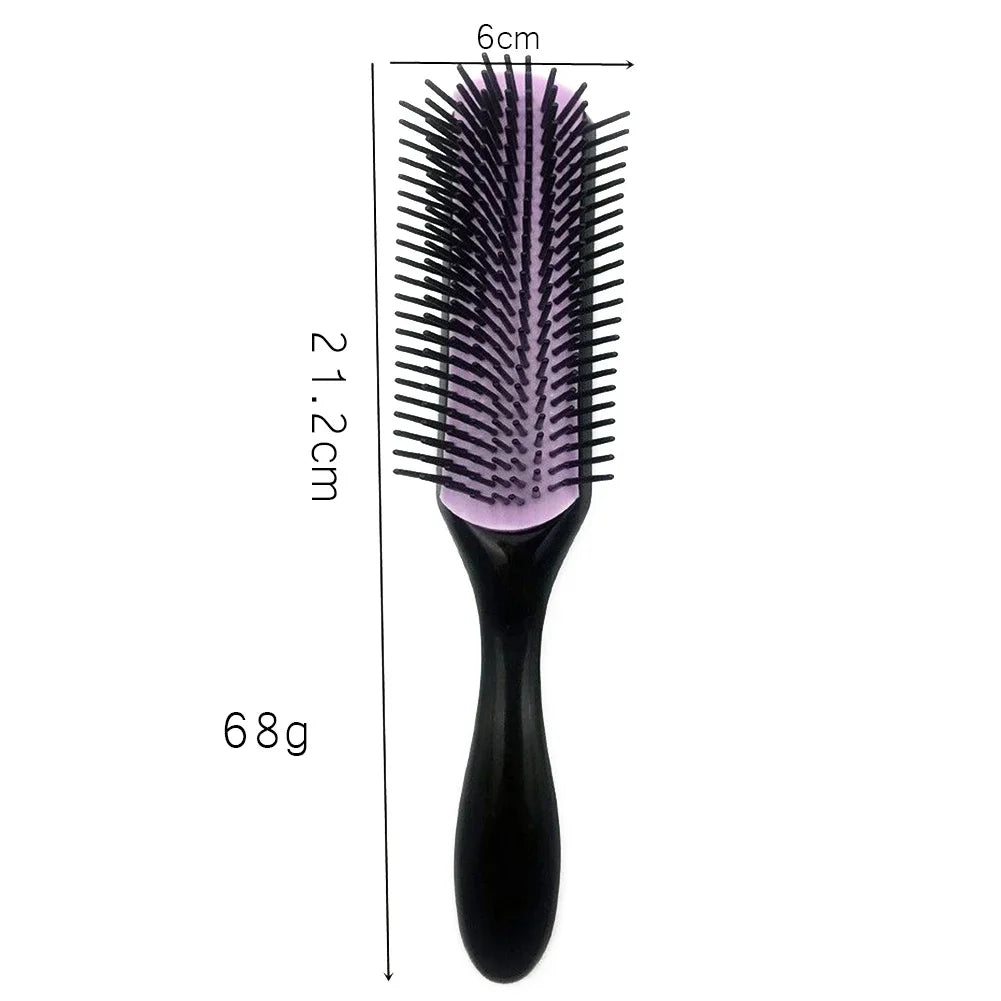 Brosse à cheveux démêlante à 9 rangées, cheveux lisses et bouclés, peigne démêlant, Massage du cuir chevelu, brosse à cheveux détachable, spéciale pour vrais cheveux, perruques
