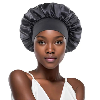 Sleeping Bonnet for Women Fashion Soft Solid Color Shower Cap for Natural and Curly Hair