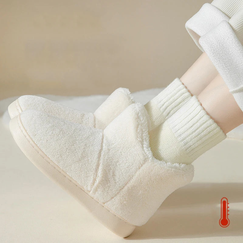 3 paires de chaussettes en laine pour femmes, bottes de neige chaudes et épaisses, couleur Markron, peluche, poilues, douces, Tube moyen, chaussettes de sommeil au sol, blanches, hiver