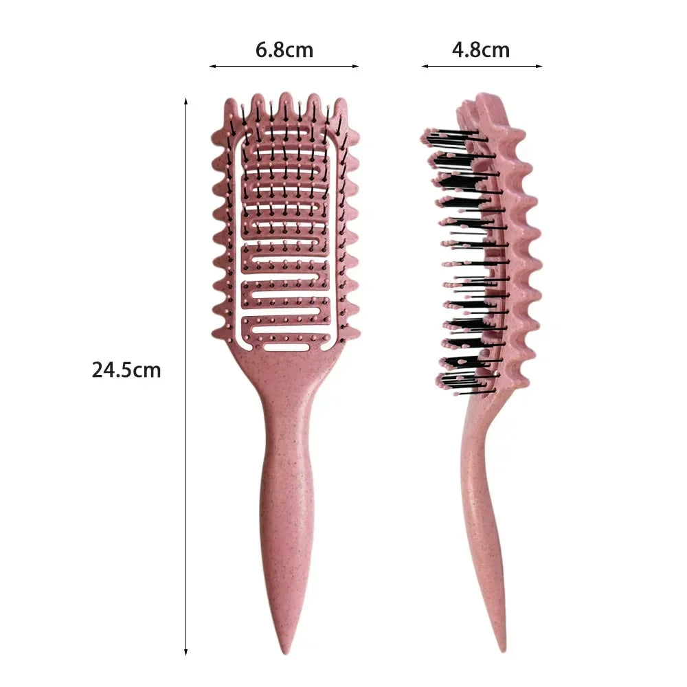 Boar Bristle Curl Defining Brush Detangling & Shaping Styling Tool for Curly Hair Professional Salon Comb for Women & Men