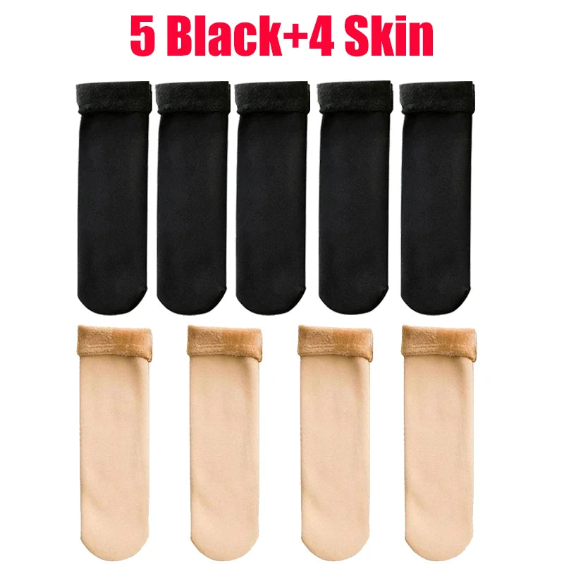 Nouvelles femmes hiver épaissir chaud chaussette courte thermique cachemire laine chaussettes neige velours bottes chaussettes maison sol Calcetines Mujer