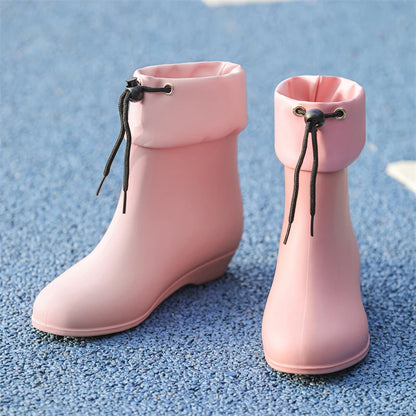 Chaussures de pluie pour femmes, nouvelles bottes de pluie, chaussures de pluie imperméables et antidérapantes, chaussures en caoutchouc résistantes à l'usure pour les déplacements, 2024