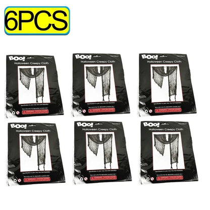 Chiffons effrayants noirs pour Halloween, 76x198cm, maille, filet de gaze pour fête d'halloween, toile d'araignée, gaze murale, accessoires de scène de terreur