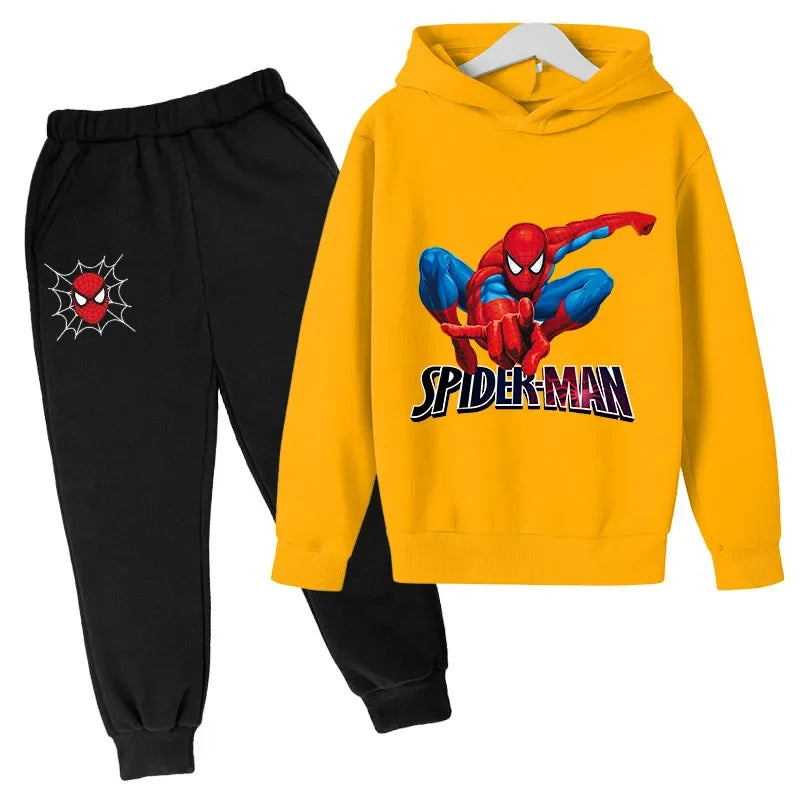 Spider sweats à capuche pantalons 2 pièces ensembles vêtements printemps automne bébé garçons filles enfants mode Costume enfants survêtements dessin animé 4to14 ans