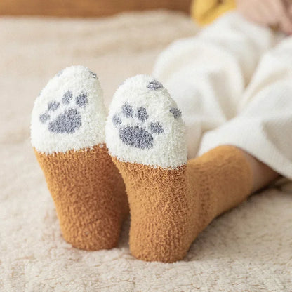 3 paires femmes chat patte rayure 3d chaussettes Kawaii amusant épais filles dessin animé animaux doigts chaussette bonneterie orteil zèbre/tigre/chat pied Sox
