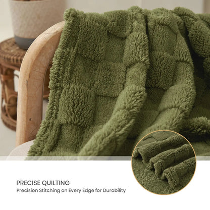 Good Nite Flush avec motif à carreaux, couverture de jour chaude et confortable, couverture de canapé pour intérieur et extérieur, hiver et automne