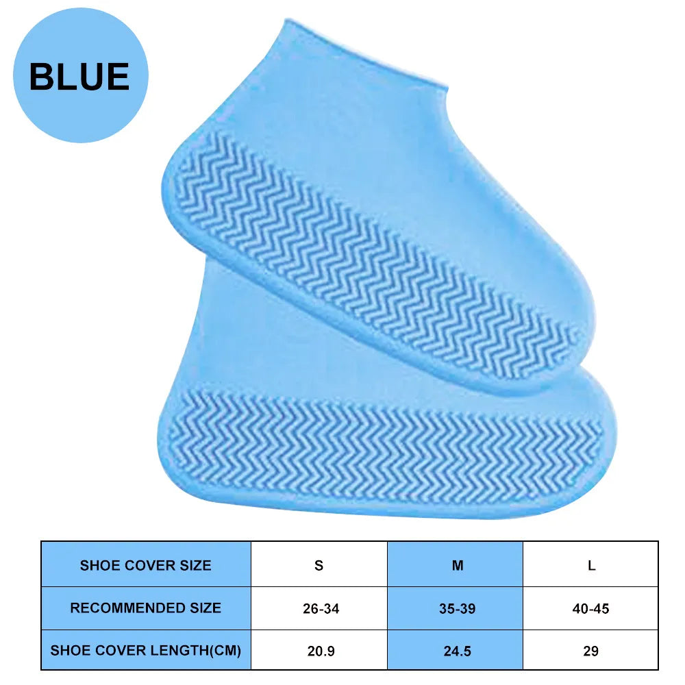 Waterproof Shoe Covers Silicone Anti-Slip Rain Boots Unisex Sneakers Protector for Outdoor Rainy Day Reusable Rain Shoe Covers